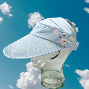Daisy Baby Blue Sun Bonnet Visor OSFM